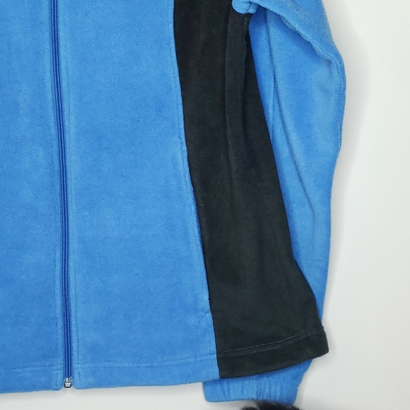Columbia Fleece Jacket Full Zip Warm Blue Sweatshirt LARGE 12 14 - Picture 5 of 12